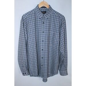 Sir Pendleton Men's Medium Multicolor Blue Check Long Sleeve Button Down Shirt